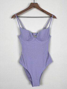 Everday Sunday One Piece Swimsuit Bathing Suit Ribbed Open Back Bustier Corset